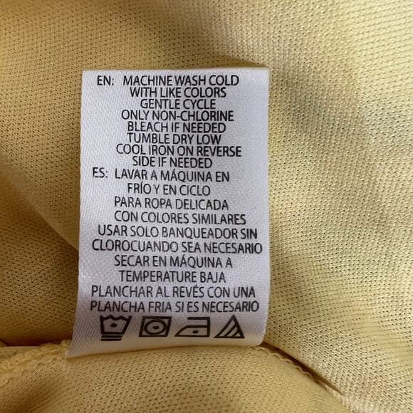 Almost Famous Womens Top XXL Yellow Floral Lace Overlay Ruffle Sleeveless Boho - Picture 7 of 7